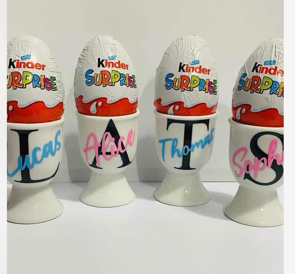 Personalised Easter Egg Cup with Kinder Surprise – Custom Name Gift
