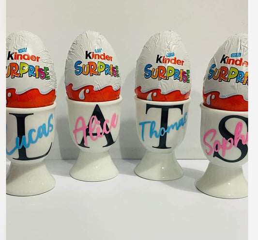 Personalised Easter Egg Cup with Kinder Surprise – Custom Name Gift