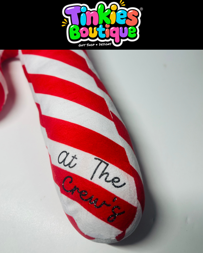 Personalised Magic Candy Cane Stripe Cushion | Custom Christmas Gift | Tinkies Boutique