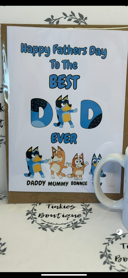 Fathers Day card - blue one theme Father’s Day custom card - custom gift card - personalised