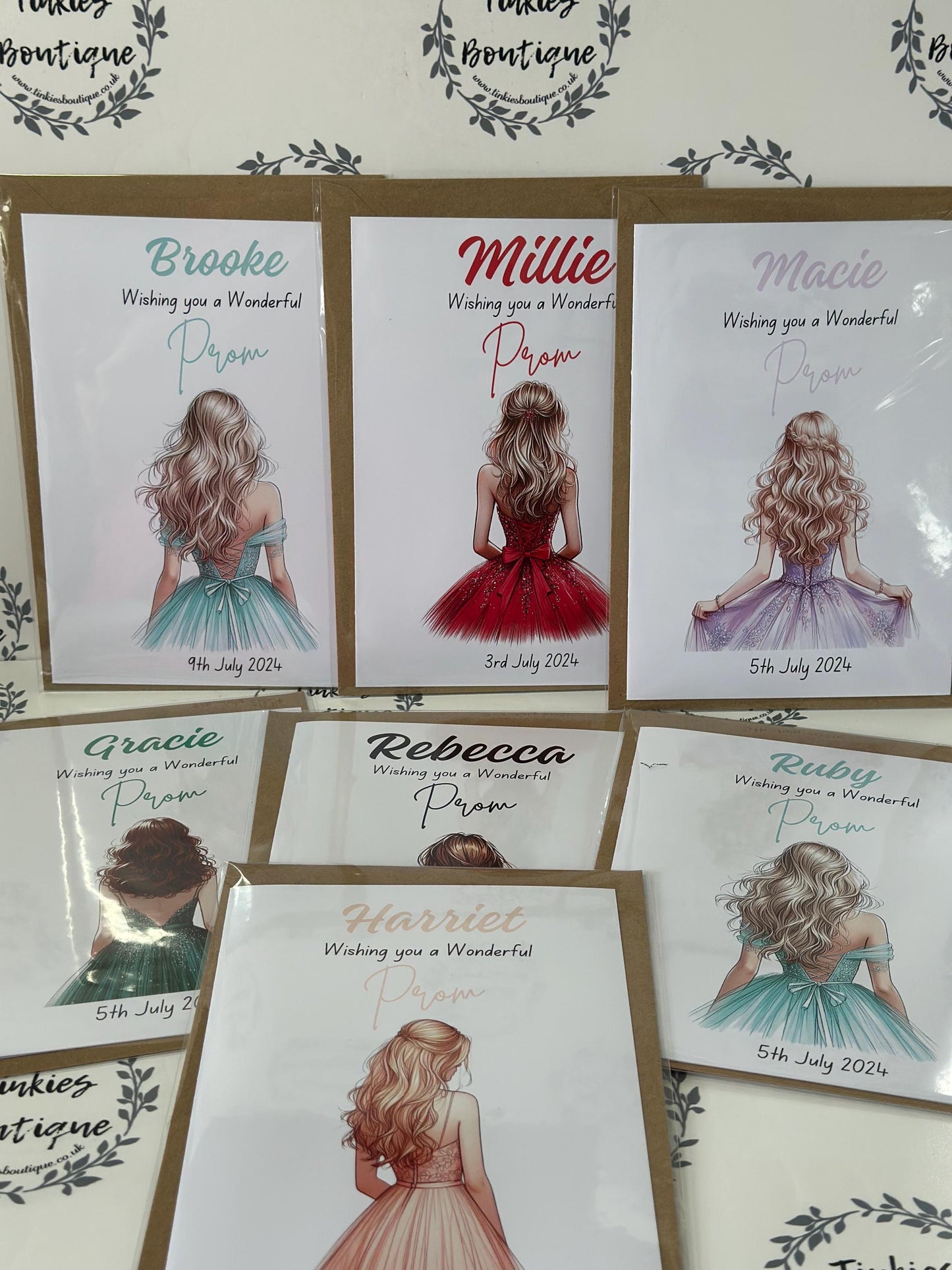 Personalised  Prom Cards for teens, changeable, Secondary School Prom, University Prom, School Leavers Prom, Prom Night UK