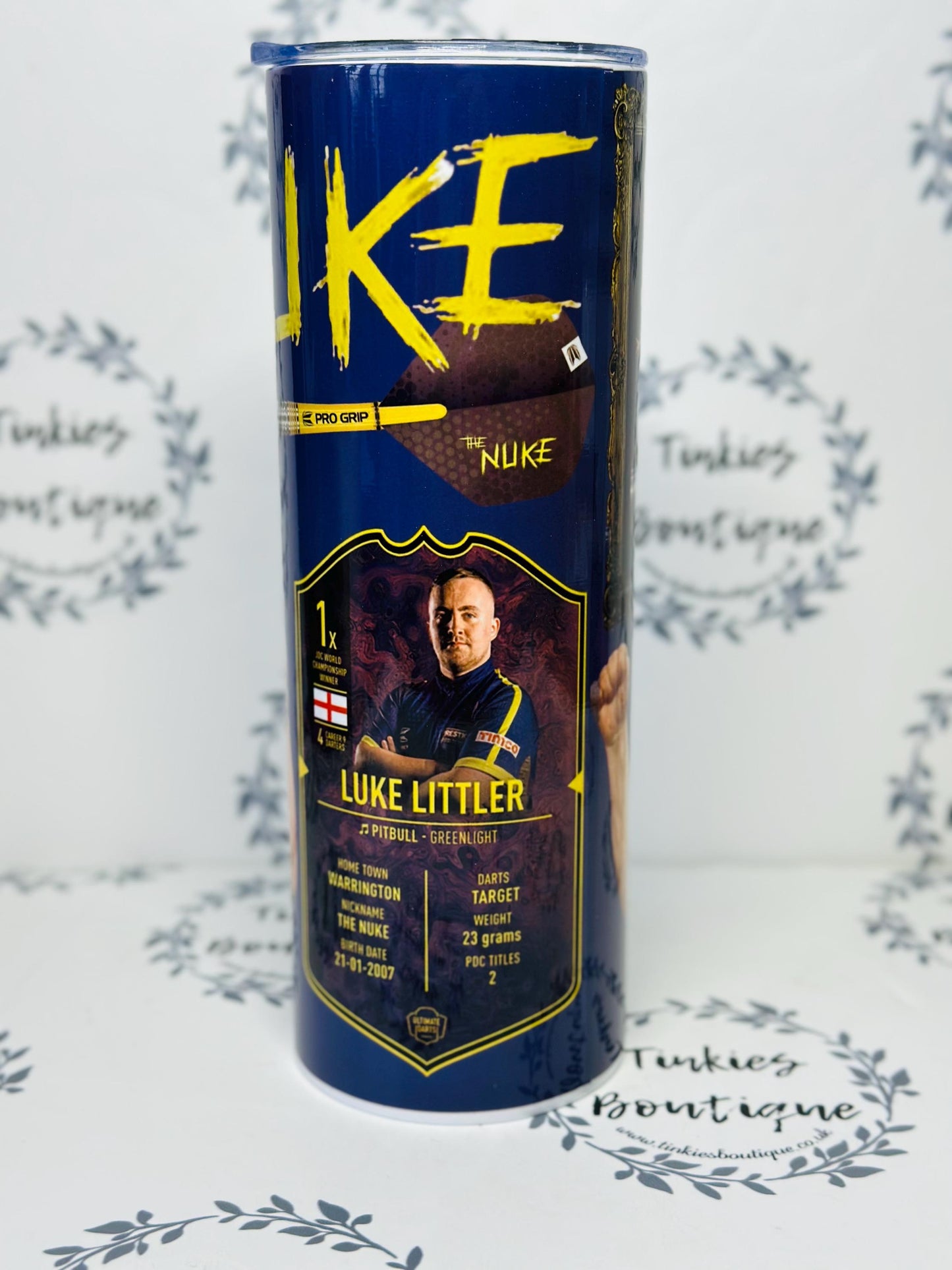 Personalised Luke littler 20oz Stainless Steel Tumbler for any Darts fan - Darts Personalised Gift