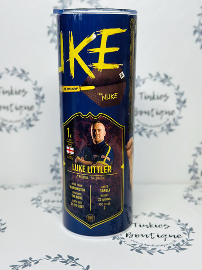 Personalised Luke littler 20oz Stainless Steel Tumbler for any Darts fan - Darts Personalised Gift