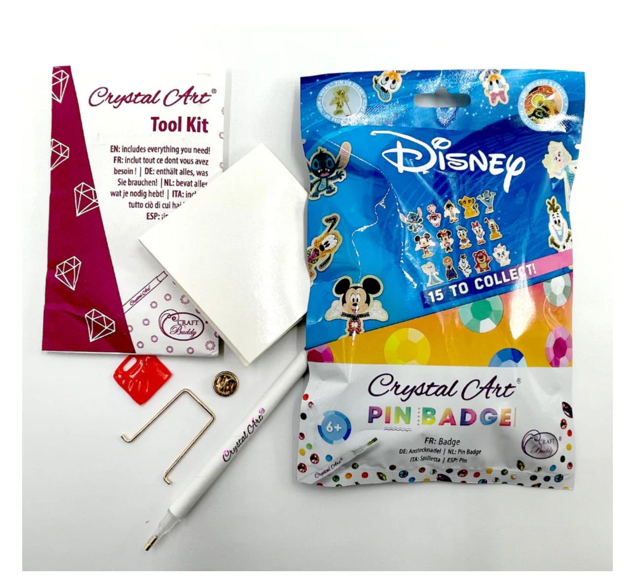 Disney Crystal Art Pin Badges - Series 1