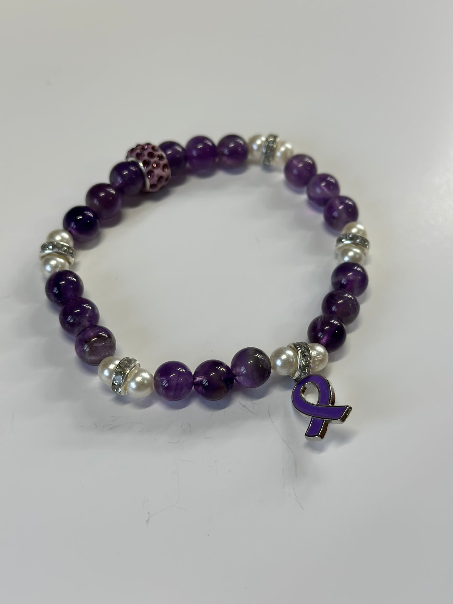 Fibromyalgia Awareness Bracelet – Purple Ribbon Gift for Her | Strength & Hope Jewelry