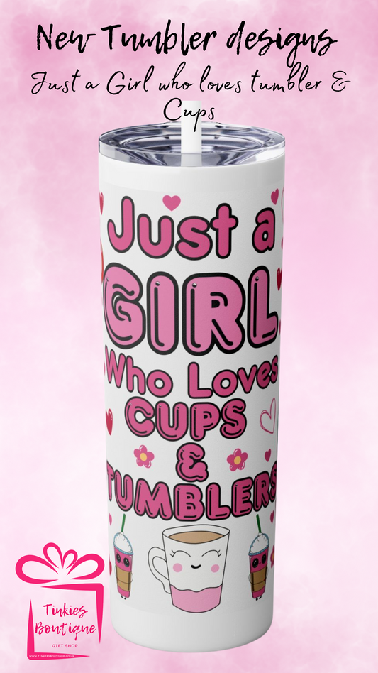 20oz Im Just a Girl Who Loves Tumblers & Cups’ Tumbler - Perfect for Drinkware Fans