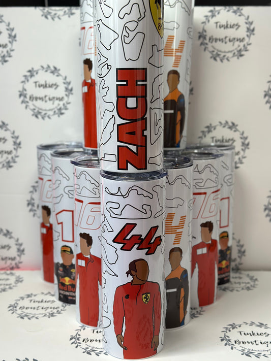 Personalised F1 20oz Stainless Steel Tumbler for any F1 fan - F1 - Personalised Gift