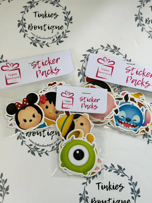 Disney Squish mallows Themed Sticker Packs