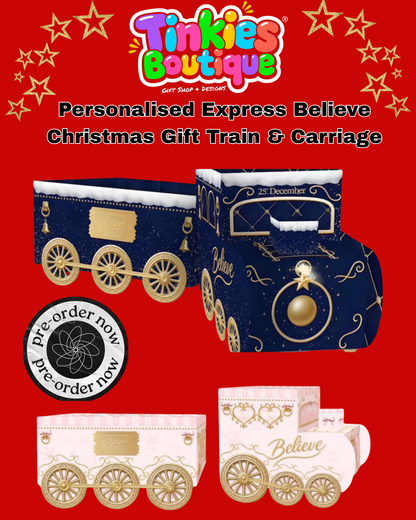 PREORDER - Personalised Express Believe Christmas Gift Train & Carriage