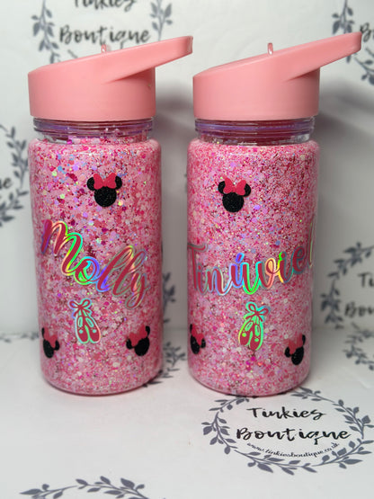 Mouse ballet dancer inspired 10oz double walled tumbler no globe glitter tumbler personalised