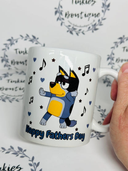 Best Dad Ever Mug and card in Bluey Family Theme - Birthday Day Gift - FREE GIFT CARD