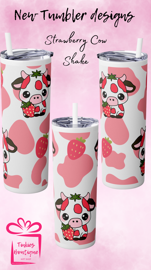 20oz Strawberry Cow Milkshake Dog Tumbler - Adorable & Fun Gift!