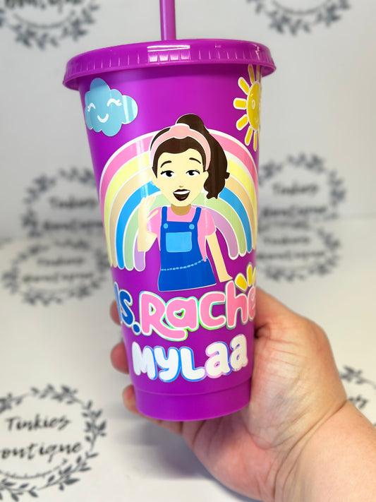 Personalised Ms. Rachel Cup – Custom Kids’ Tumbler with Straw