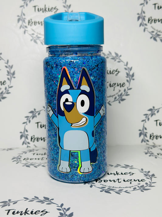 Blue one Glitter Water Bottle – Kids Sparkly Drink Bottle personalised gift