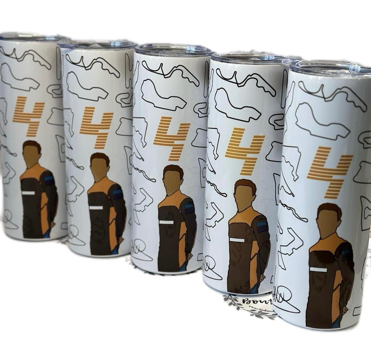 Personalised 20oz Tumbler with Lando Norris and F1 Tracks Bottle Drinkware Insulated Lid Plastic Printed Reusable Stainless Water Bottles Metal Portable Bottled Mug Cup Washable Steel Flasks