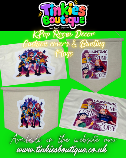 KPop Room Decor | Cushion Covers & Bunting Flags | Tinkies Boutique