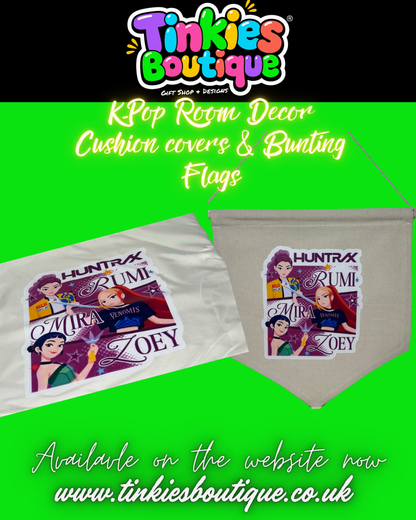 KPop Room Decor | Cushion Covers & Bunting Flags | Tinkies Boutique