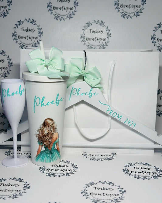 PROM  Bundle with Personal Touch - Custom Gifts , School leavers  Personalised Prom glass Champagne Flute, Prom 2025, Prom Gift.