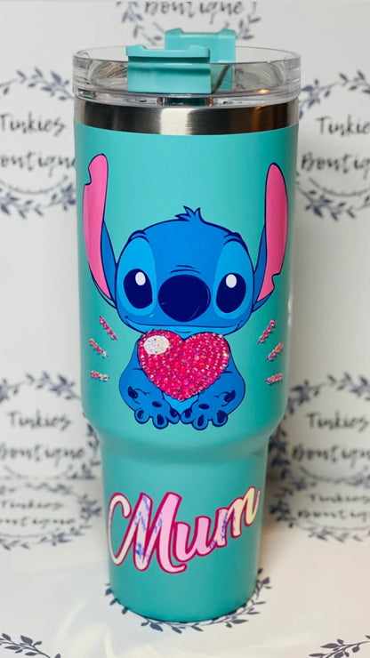 Blue one inspired 40oz quencher Stanley style tumbler