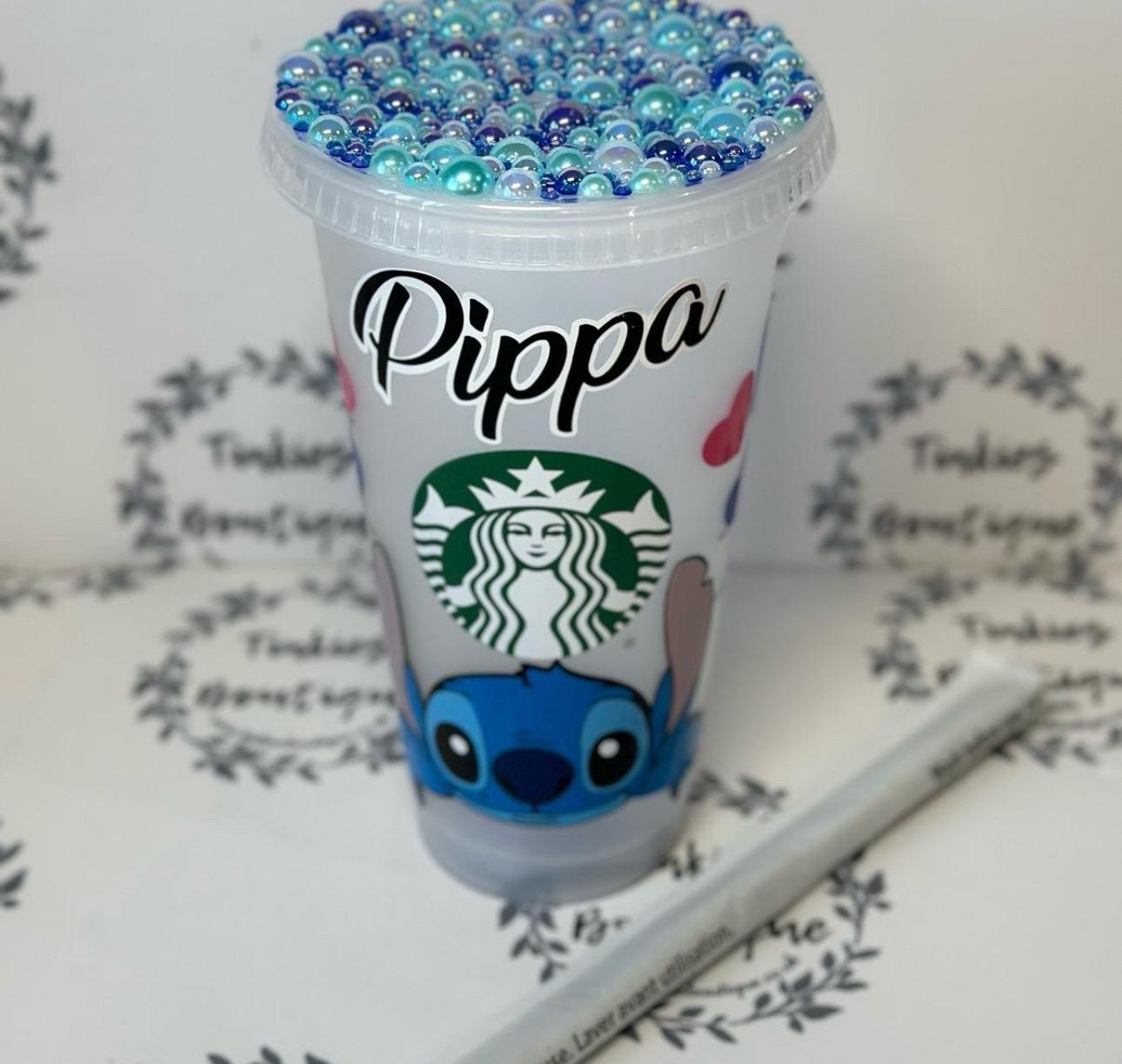Stitch Cold Cup Tumbler with Gemmed & Glitter Lid – Perfect for Disney Fans!