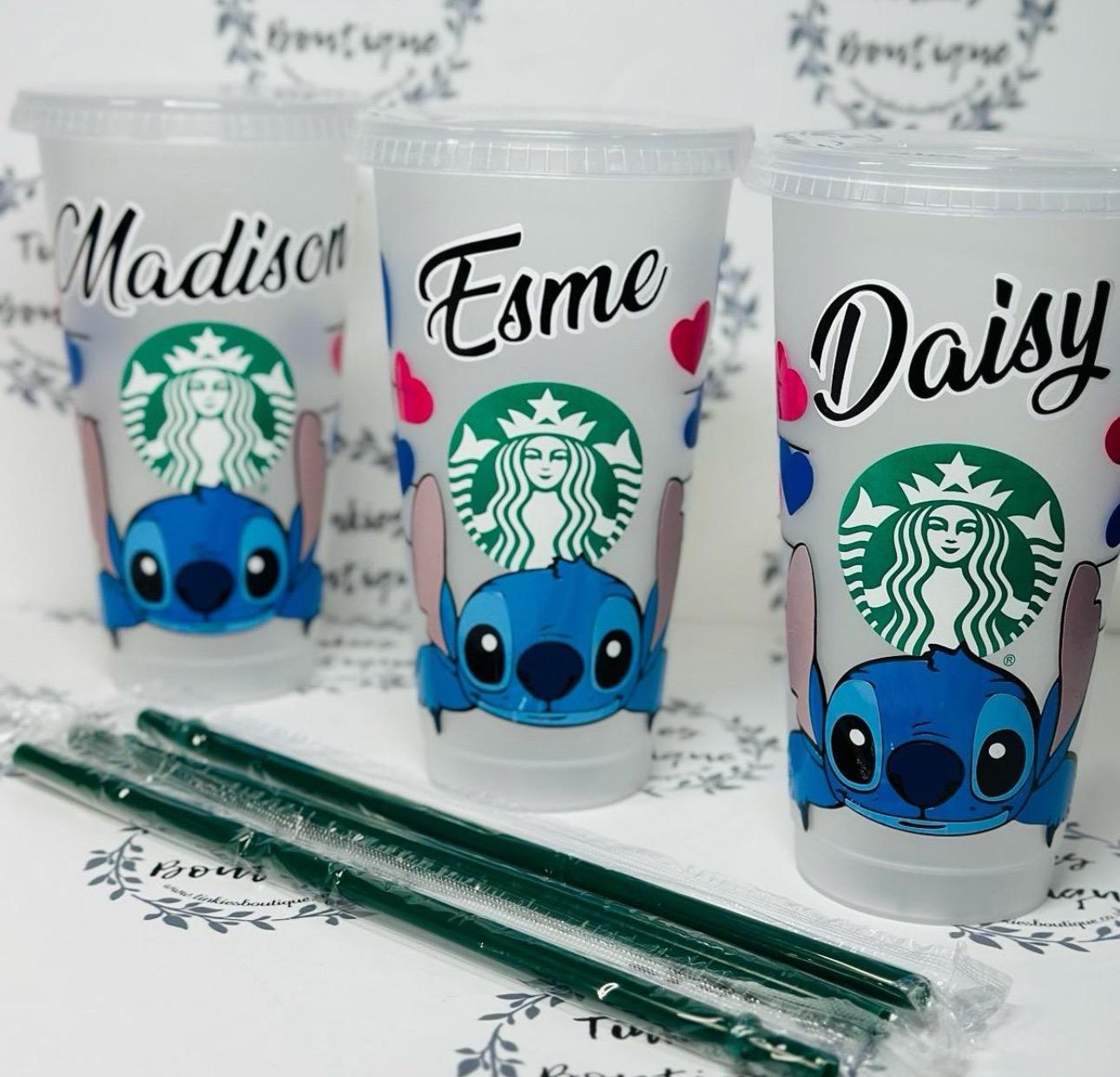 Stitch Cold Cup Tumbler with Gemmed & Glitter Lid – Perfect for Disney Fans!