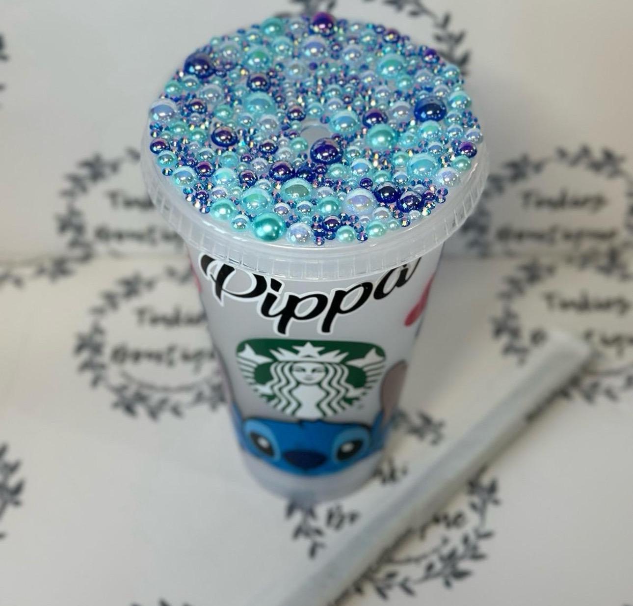 Stitch Cold Cup Tumbler with Gemmed & Glitter Lid – Perfect for Disney Fans!