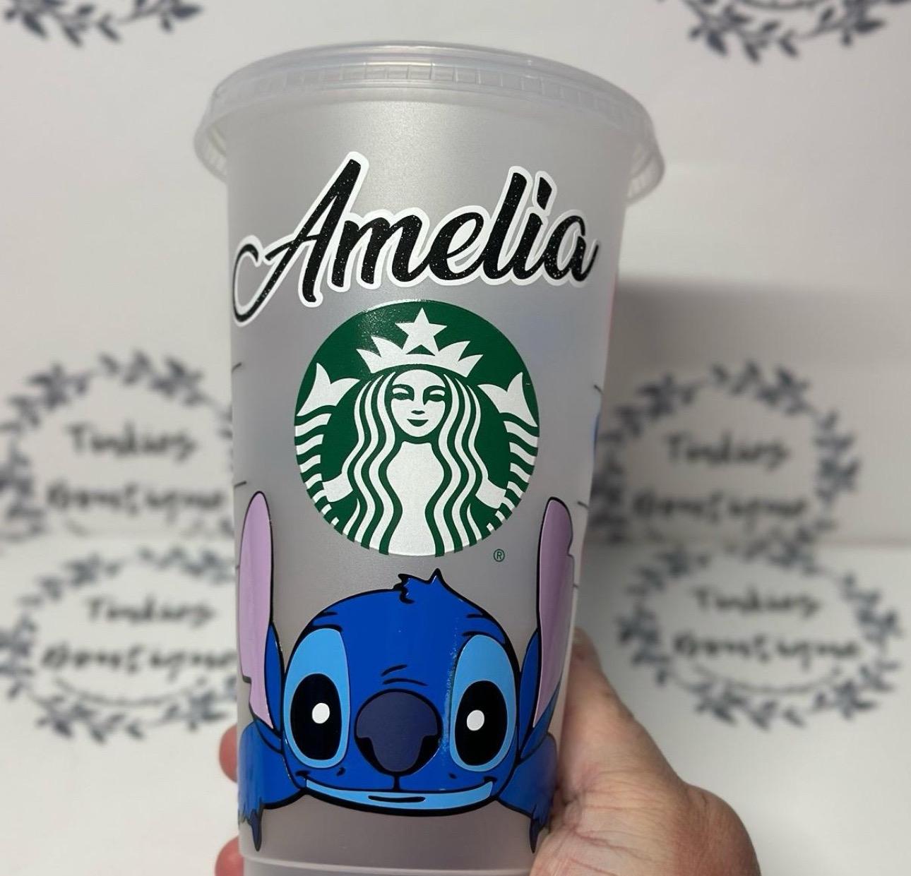 Stitch Cold Cup Tumbler with Gemmed & Glitter Lid – Perfect for Disney Fans!