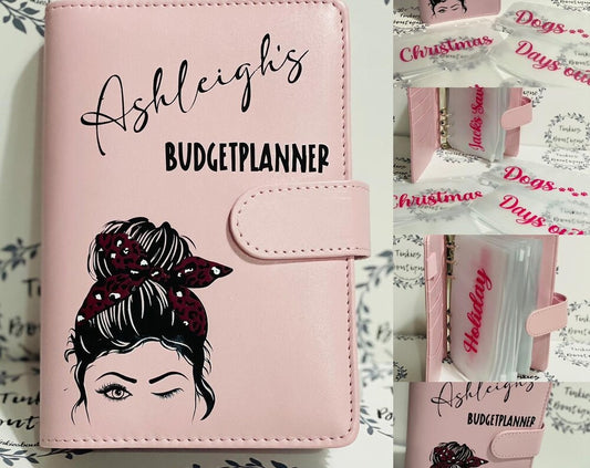 Personalised A6 Budget Organiser Folder Inc 6 Clear Wallets