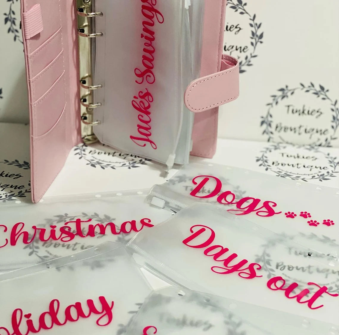 Personalised A6 Budget Organiser Folder Inc 6 Clear Wallets