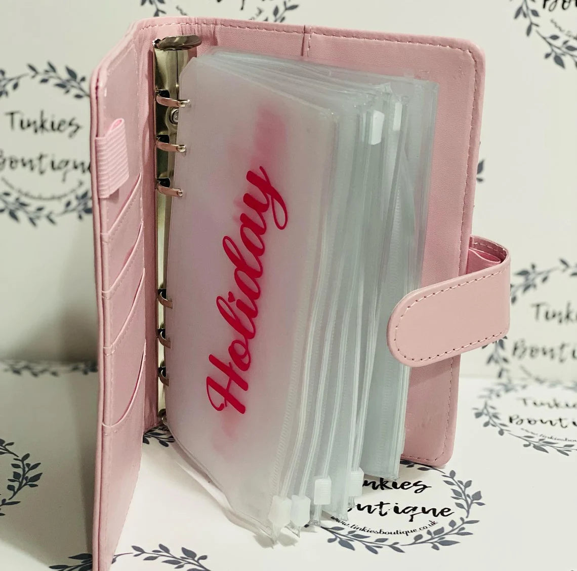 Personalised A6 Budget Organiser Folder Inc 6 Clear Wallets
